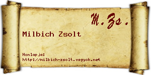 Milbich Zsolt névjegykártya